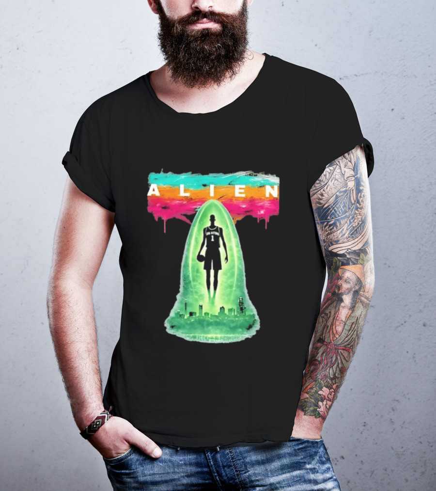 Victor Wembanyama Alien San Antonio Spurs NBA Skyline T-Shirt