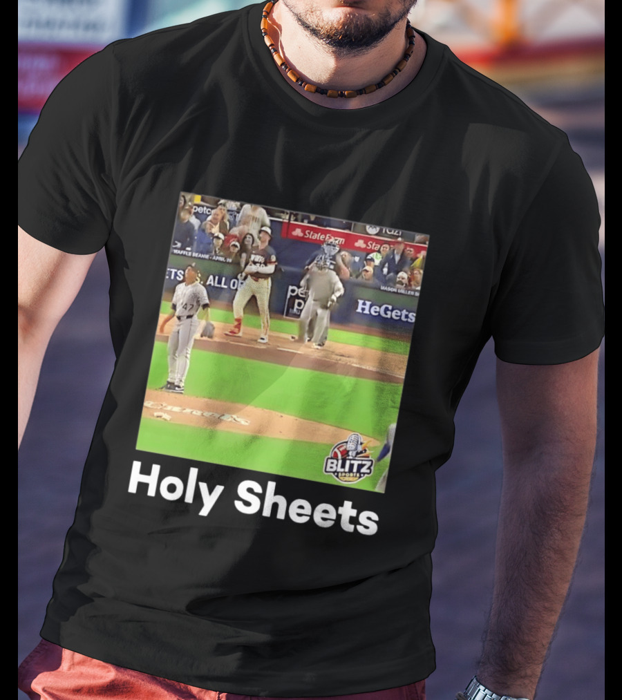 Mason Miller Holy Sheets Blitz Sports MLB HeGets State Farm Waffle Beanie T-Shirt