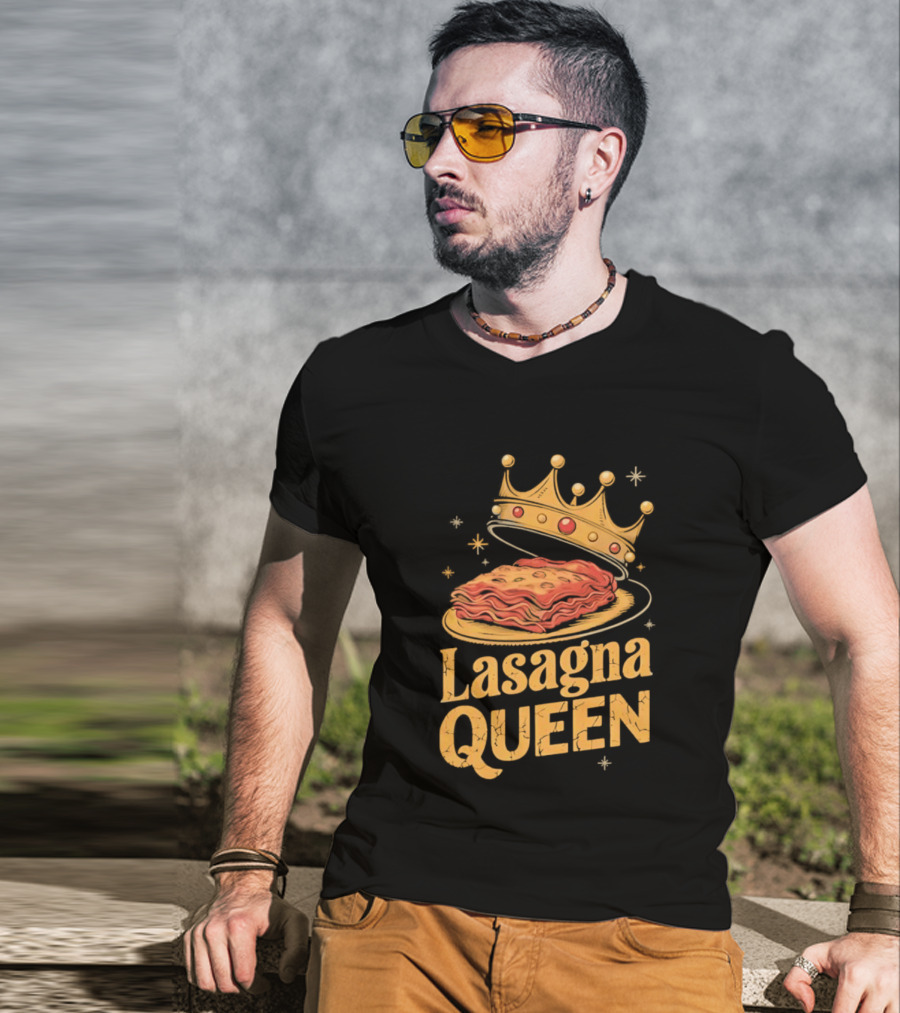 Lasagna Queen Italian Pasta Culinary Royalty Crown Slice Serving T-Shirt