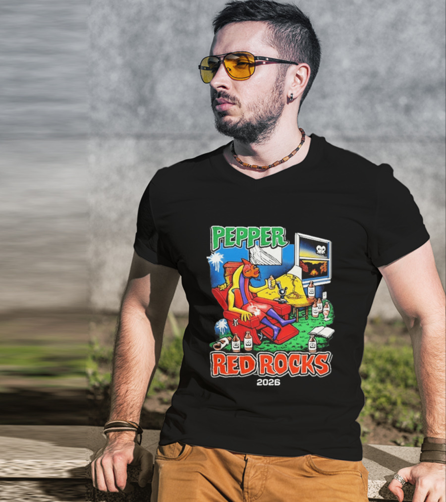 Pepper Red Rocks Amphitheatre 2026 Morrison Colorado Psychedelic Vibes T-Shirt