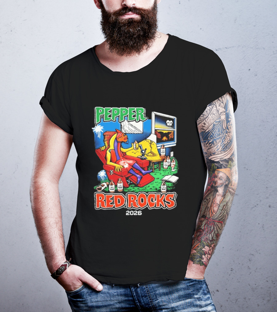Pepper Red Rocks Amphitheatre 2026 Morrison Colorado Psychedelic Vibes T-Shirt