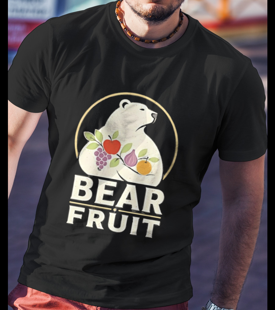 Bear Fruit Polar Bear Grapes Apple Fig Orange T-Shirt