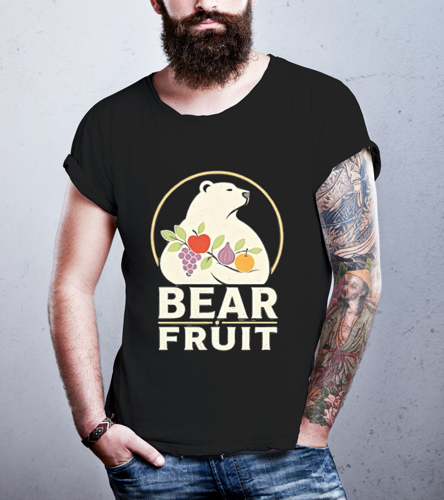 Bear Fruit Polar Bear Grapes Apple Fig Orange T-Shirt