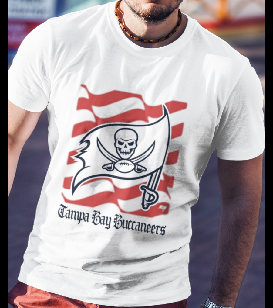 Tampa Bay Buccaneers Flag Skull And Cross Swords T-Shirt