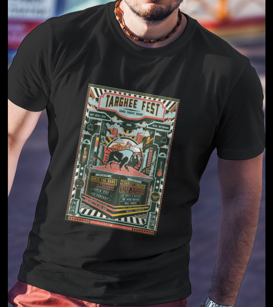 Targhee Fest 2026 Grand Targhee Resort Alta Wyoming Marcus King Band Charley Crockett Ryan Bingham T-Shirt