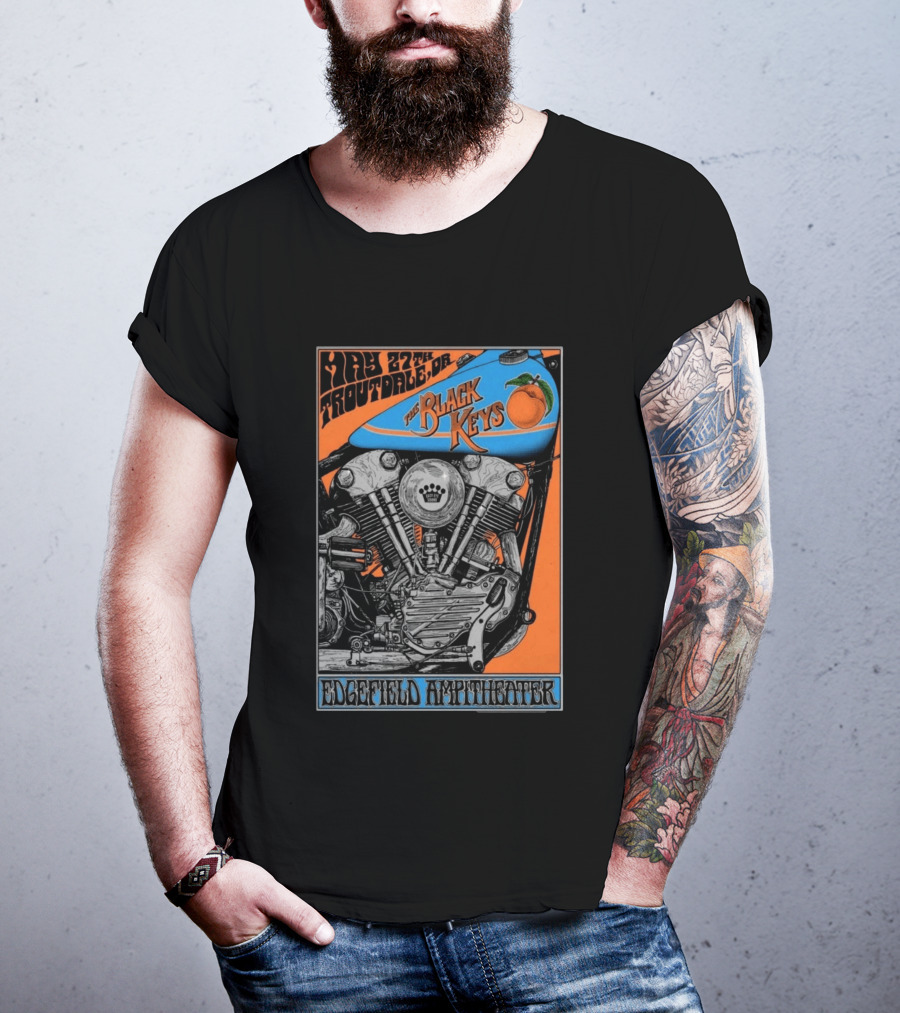May 27 Troutdale OR The Black Keys Motorcycle Edgefield Amphitheater T-Shirt