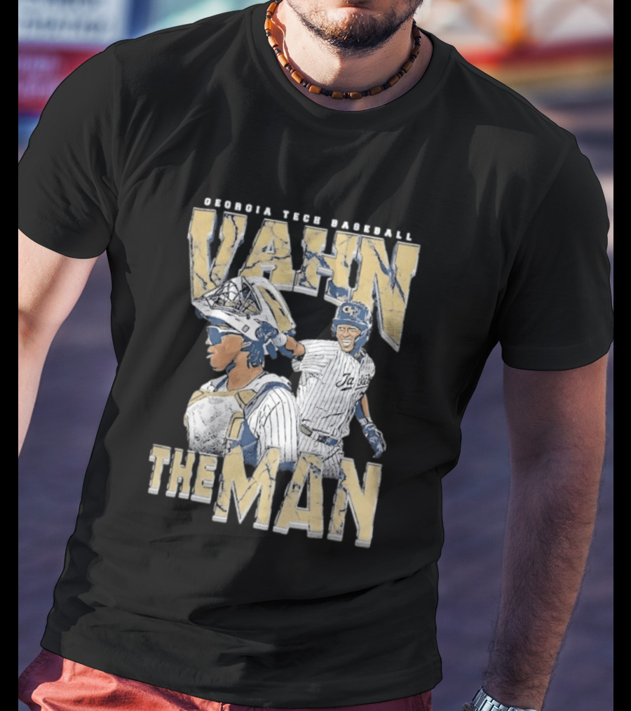 Georgia Tech Baseball Vahn The Man Navy T-Shirt