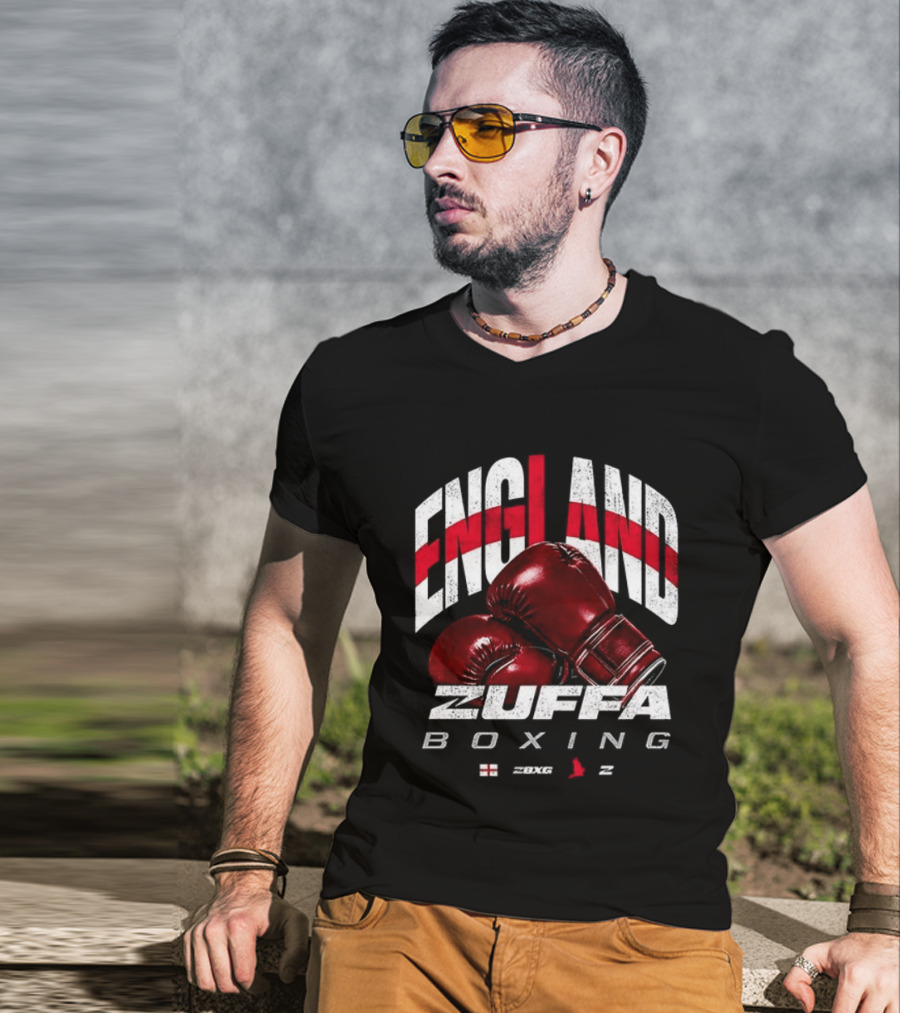 England Zuffa Boxing Gloves Flag T-Shirt
