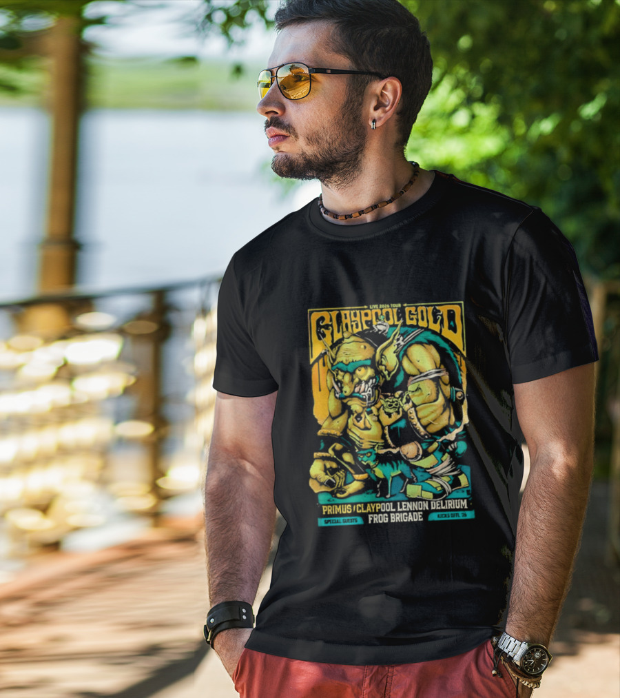 Primus Claypool Lennon Delirium Frog Brigade Crypto Gold Monster T-Shirt