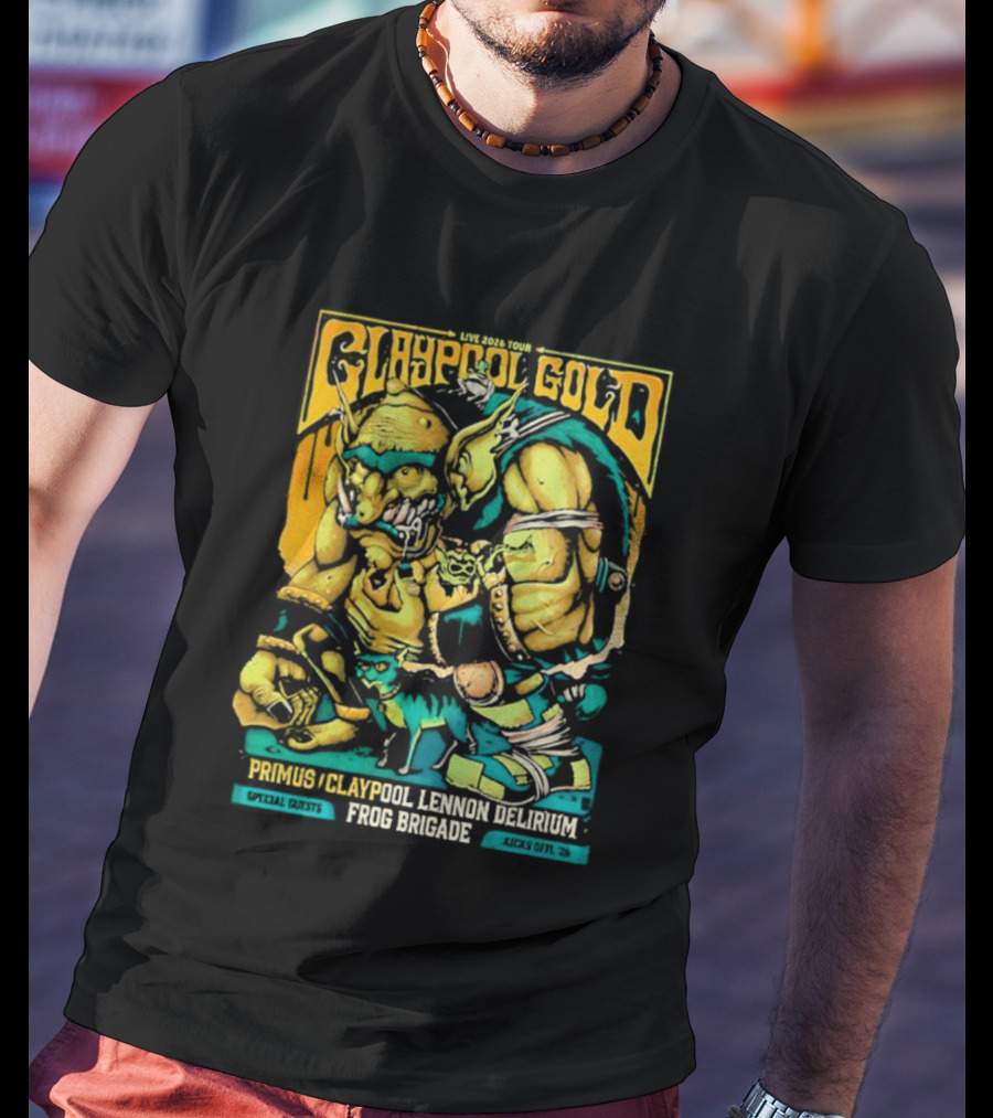 Primus Claypool Lennon Delirium Frog Brigade Crypto Gold Monster T-Shirt
