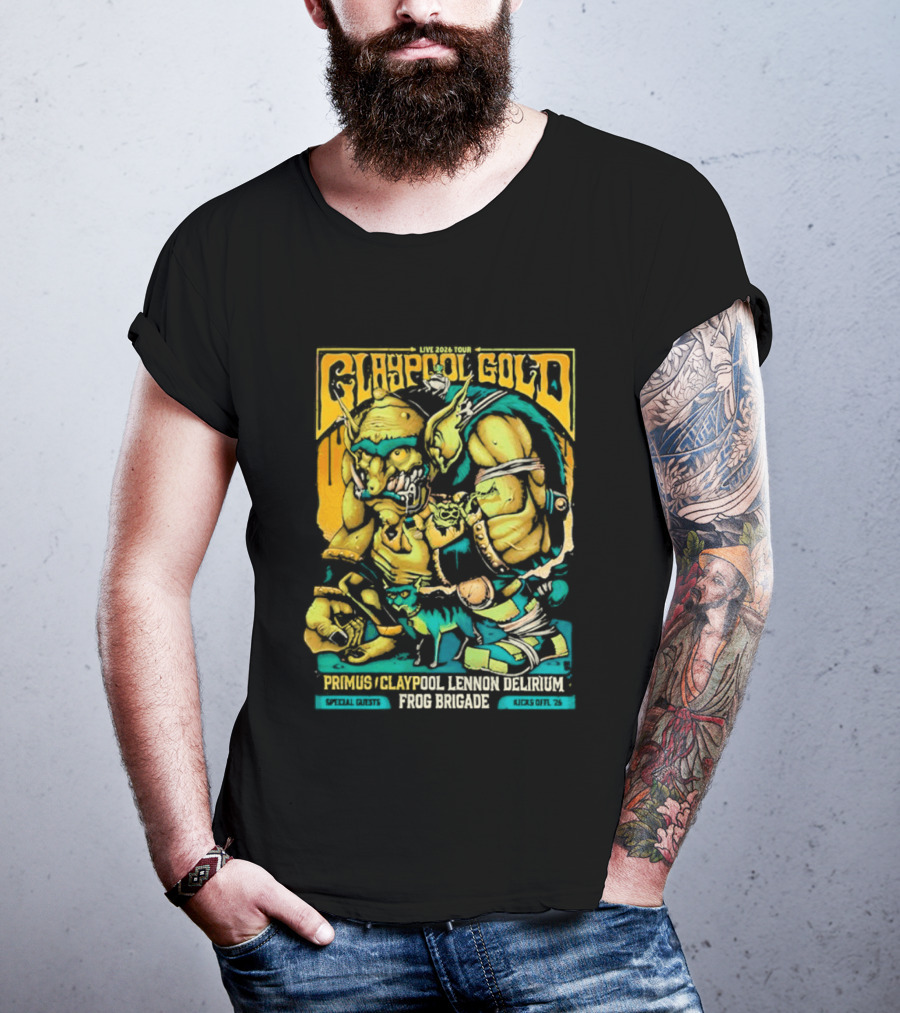 Primus Claypool Lennon Delirium Frog Brigade Crypto Gold Monster T-Shirt