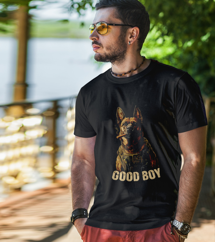 Good Boy K9 German Shepherd Tactical Military Patrol Hero Dog Cigar T-Shirt