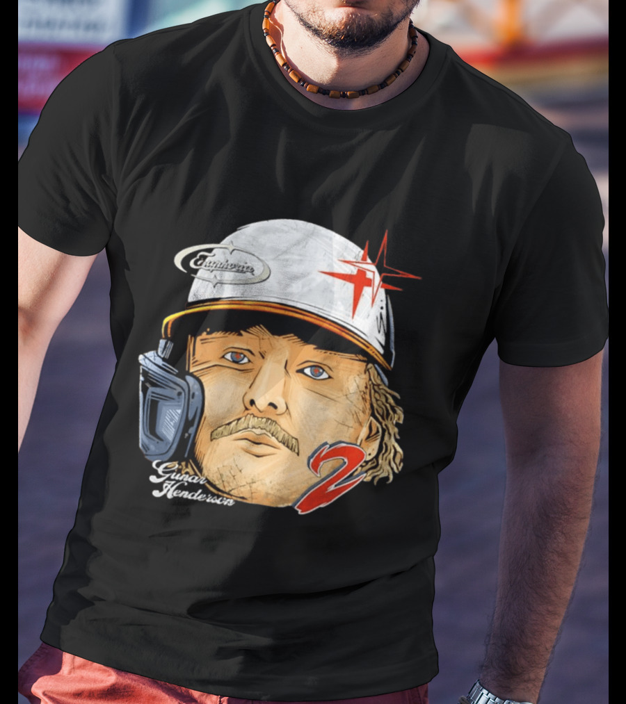 Gunnar Henderson Baltimore Orioles Number 2 Baseball Player Graphic Cabrinero Star T-Shirt
