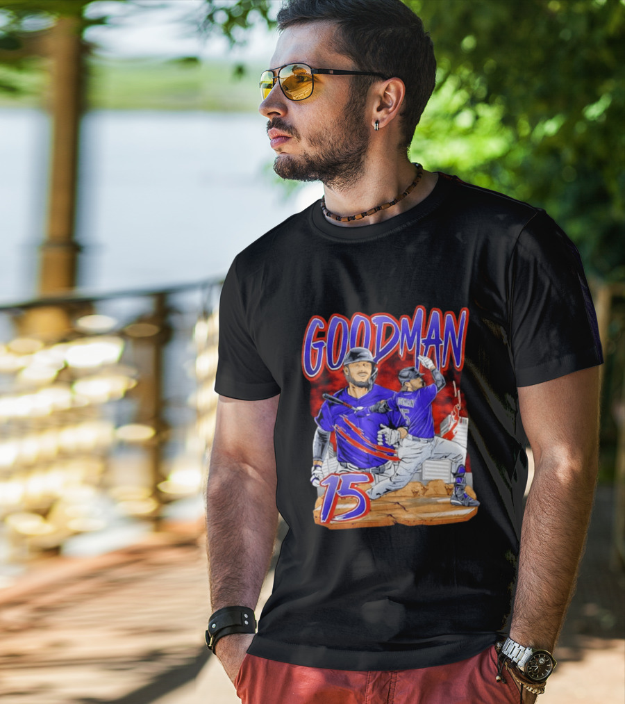 Goodman 15 Colorado Rockies Baseball Player Dynamic T-Shirt