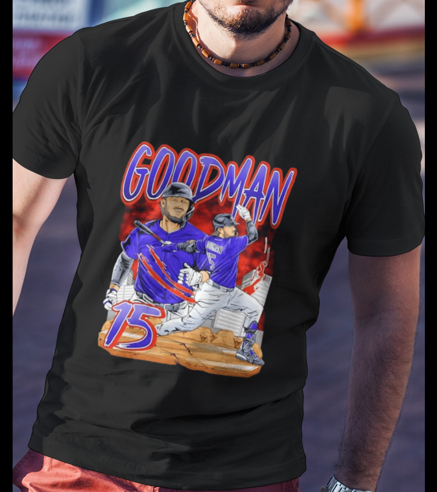 Goodman 15 Colorado Rockies Baseball Player Dynamic T-Shirt