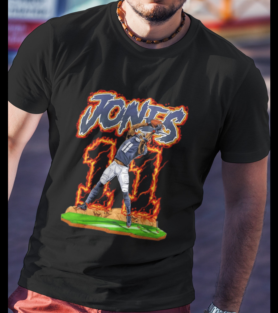 Jones 11 Julio Atlanta Falcons Flaming Football Player T-Shirt