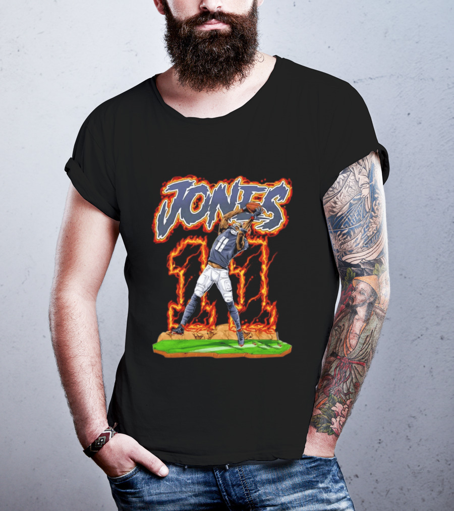 Jones 11 Julio Atlanta Falcons Flaming Football Player T-Shirt