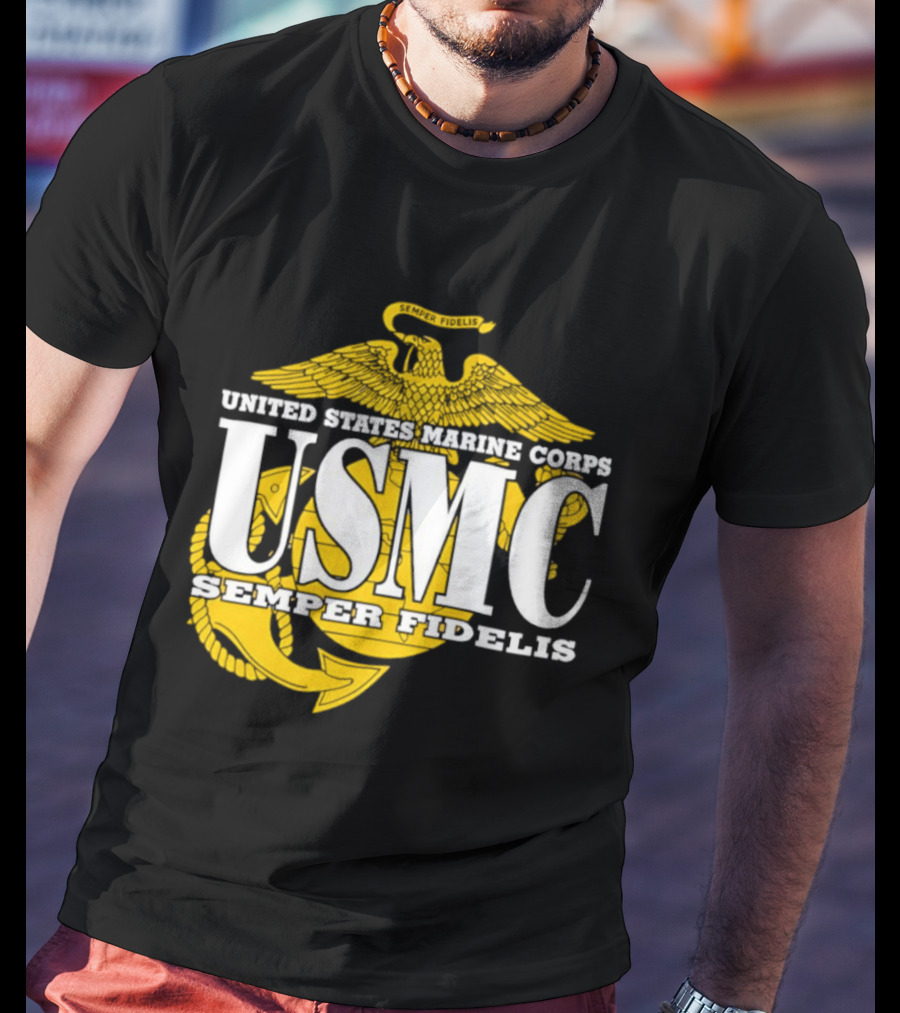 United States Marine Corps USMC Semper Fidelis Eagle Globe Anchor T-Shirt