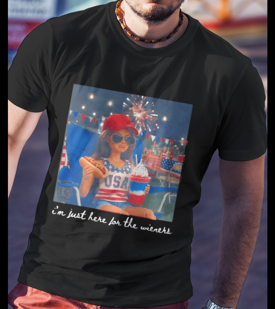 USA Barbie Doll I'm Just Here For The Wieners 4th Of July Celebration 2026 T-Shirt