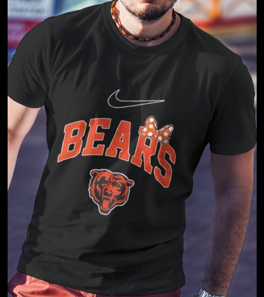 Chicago Bears Boo To You Fa Boo Lous Rugby Minnie Bow 2 Sided T-Shirt