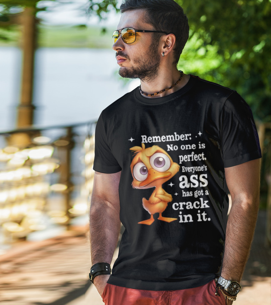 Remember No One Is Perfect Funny Duck Everyone's Ass Has Got A Crack In It T-Shirt