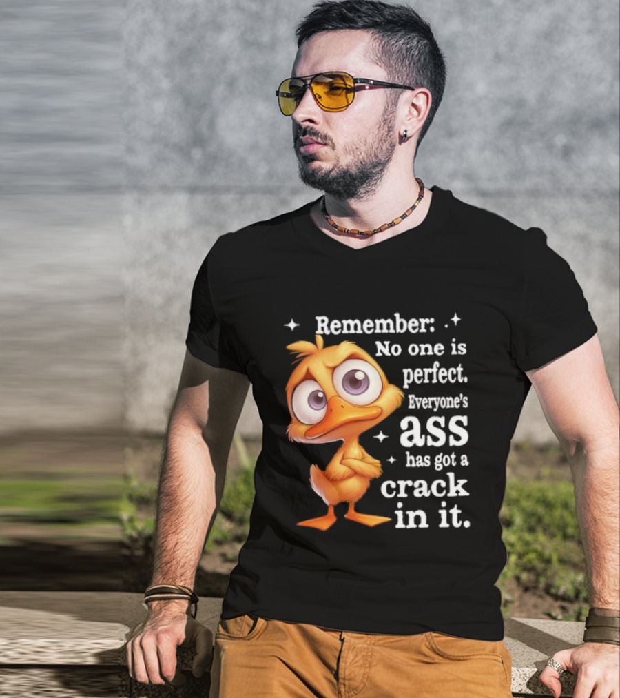 Remember No One Is Perfect Funny Duck Everyone's Ass Has Got A Crack In It T-Shirt