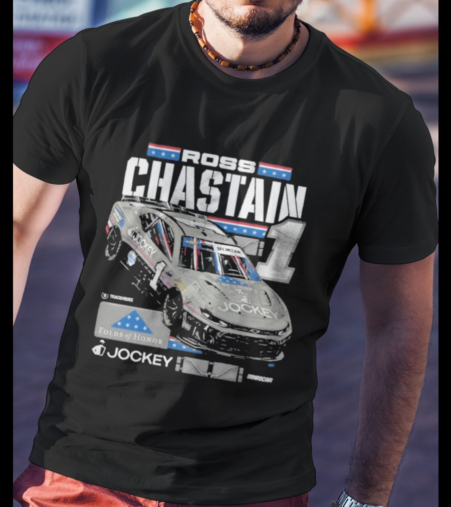 Ross Chastain #1 2026 Jockey Folds Of Honor Racing Car T-Shirt
