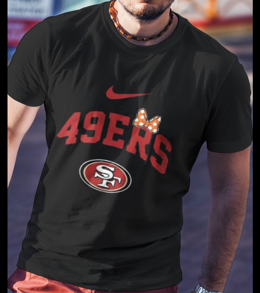 Nike San Francisco 49ers Fa Boo Lous Boos SF Football Bow Halloween T-Shirt