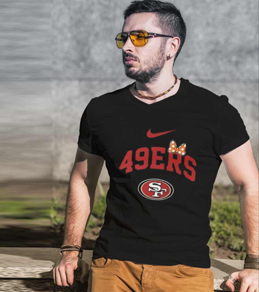 Nike San Francisco 49ers Fa Boo Lous Boos SF Football Bow Halloween T-Shirt