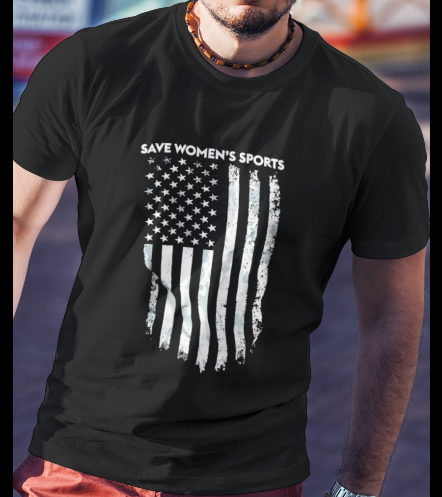 Save Women's Sports American Flag Stars And Stripes T-Shirt
