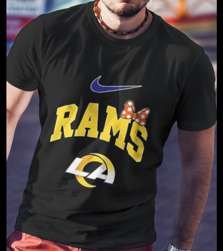 Los Angeles Rams Boo To You Fa Boo Lous Rugby Nike LA Bow T-Shirt