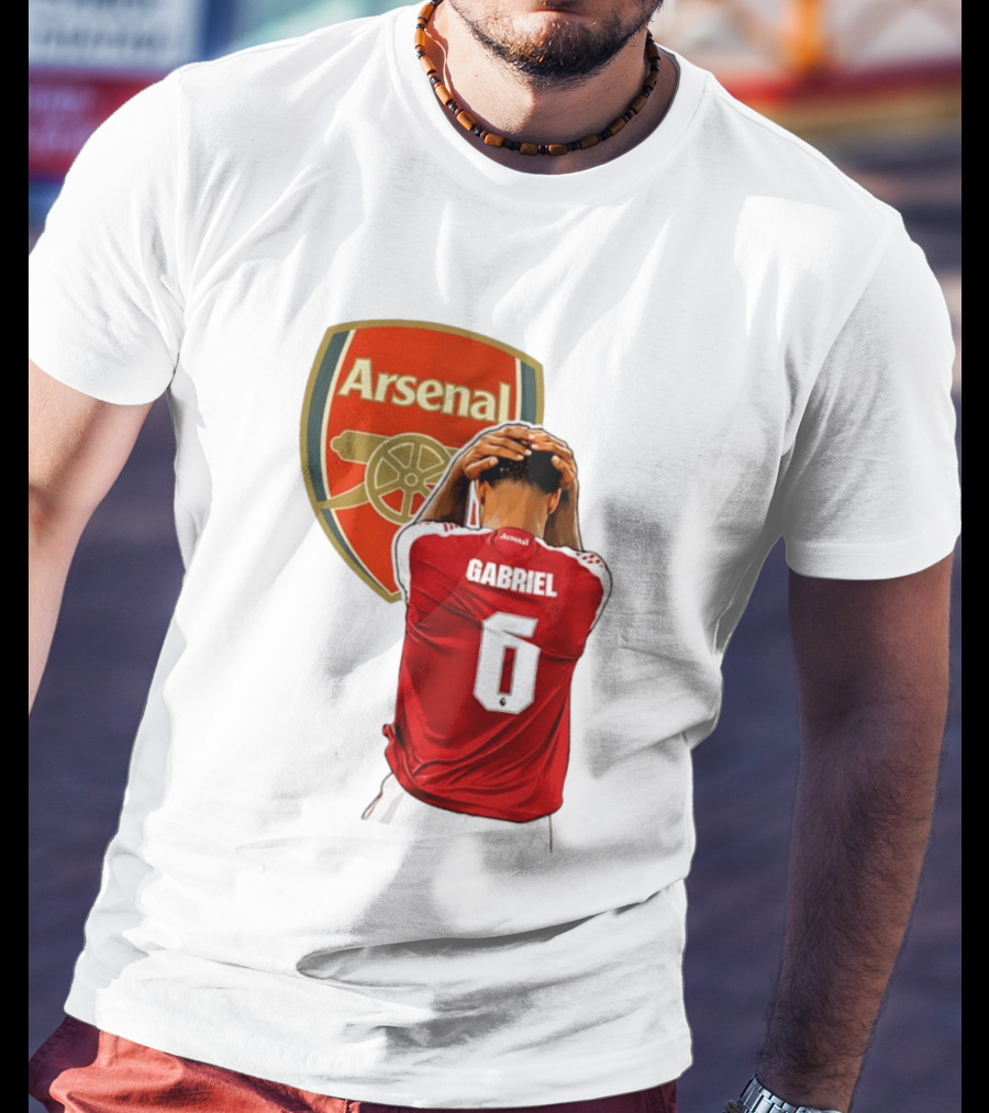 Gabriel Magalhaes Arsenal Jersey Number 6 Premier League T-Shirt