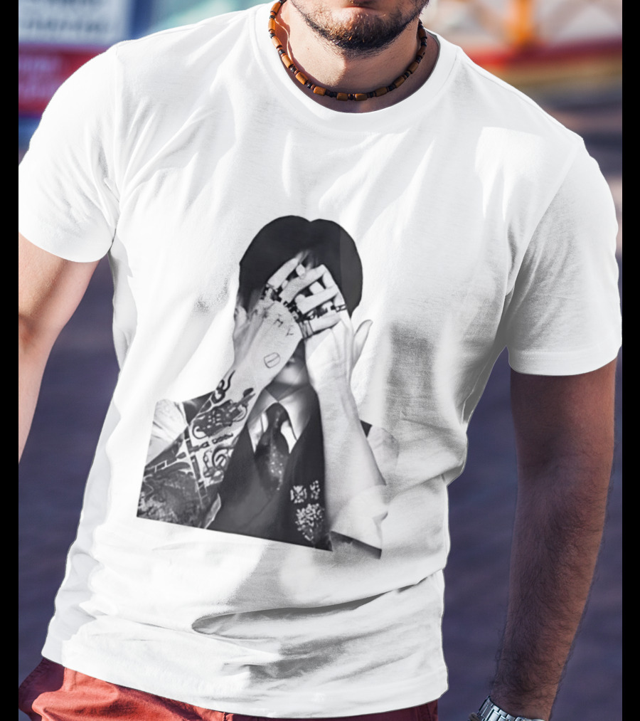 Jungkook BTS Tattoo Hands Rings Black And White Aesthetic T-Shirt