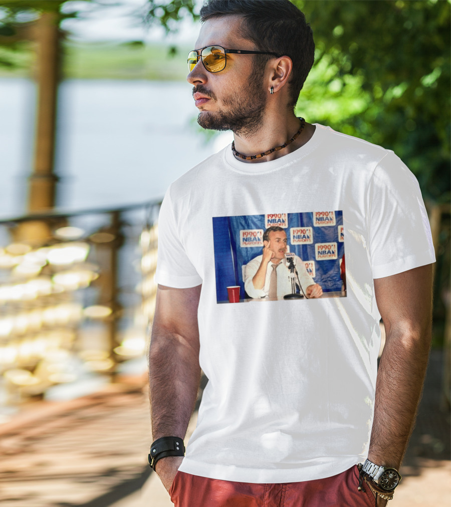 1990 NBA Playoffs Rick Adelman Press Conference T-Shirt