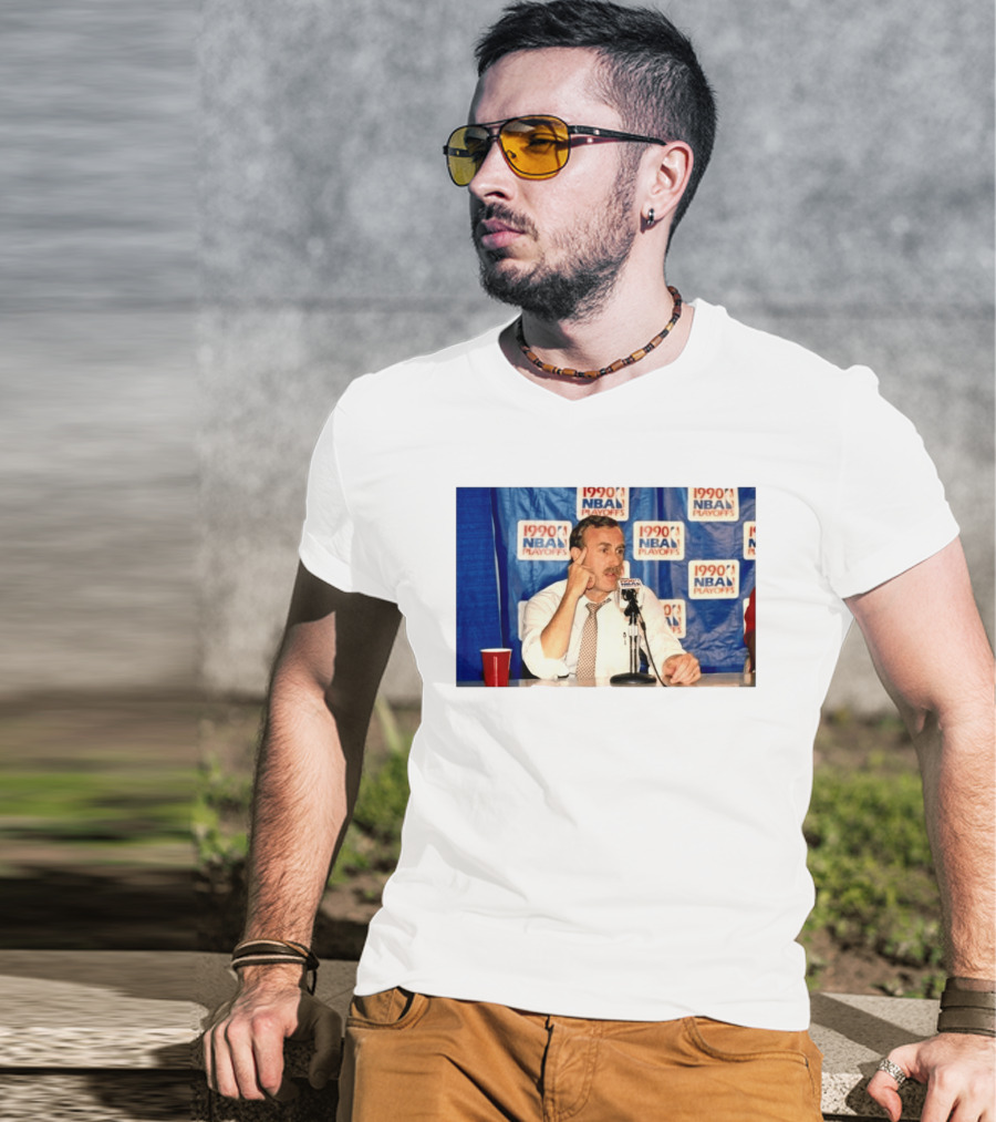 1990 NBA Playoffs Rick Adelman Press Conference T-Shirt