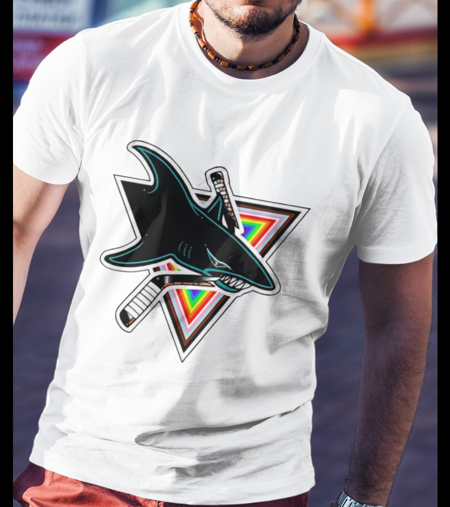 San Jose Sharks Pride NHL Rainbow Ice Hockey Team T-Shirt