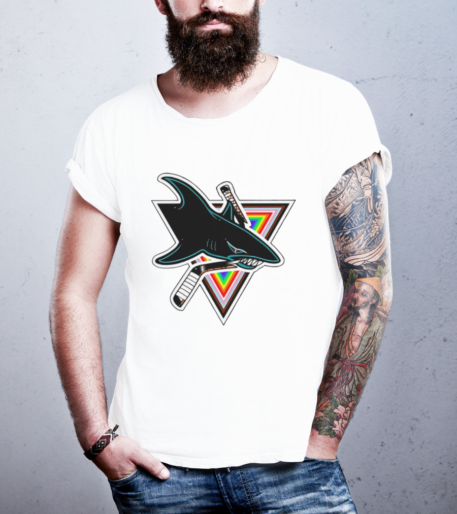 San Jose Sharks Pride NHL Rainbow Ice Hockey Team T-Shirt