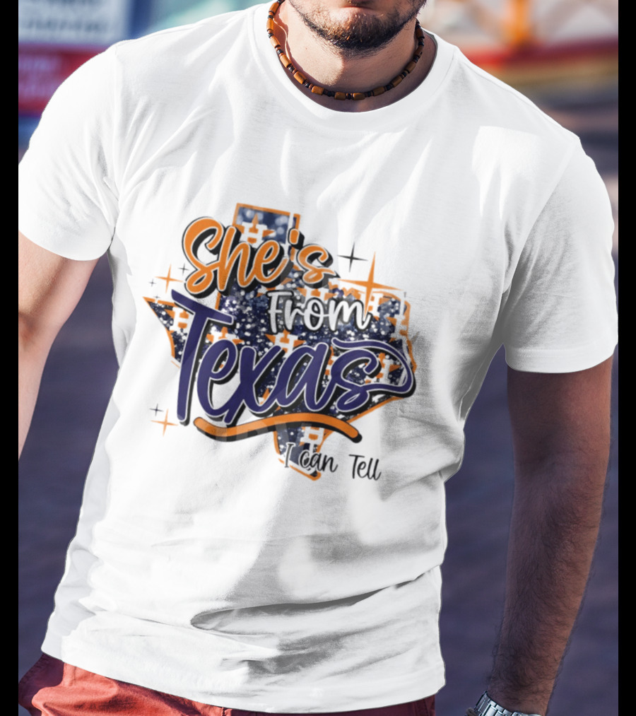 She's From Texas I Can Tell Map 2026 T-Shirt