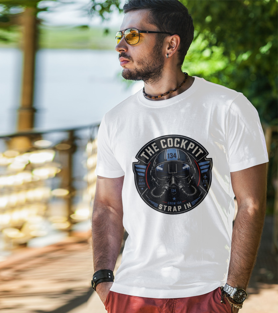The Cockpit Strap In Crew 134 Football Helmet Est 2026 134 614 T-Shirt
