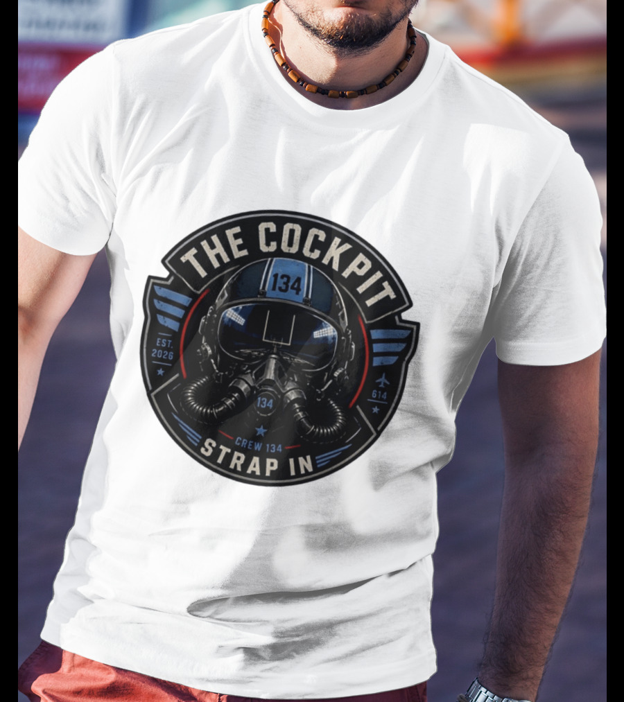 The Cockpit Strap In Crew 134 Football Helmet Est 2026 134 614 T-Shirt