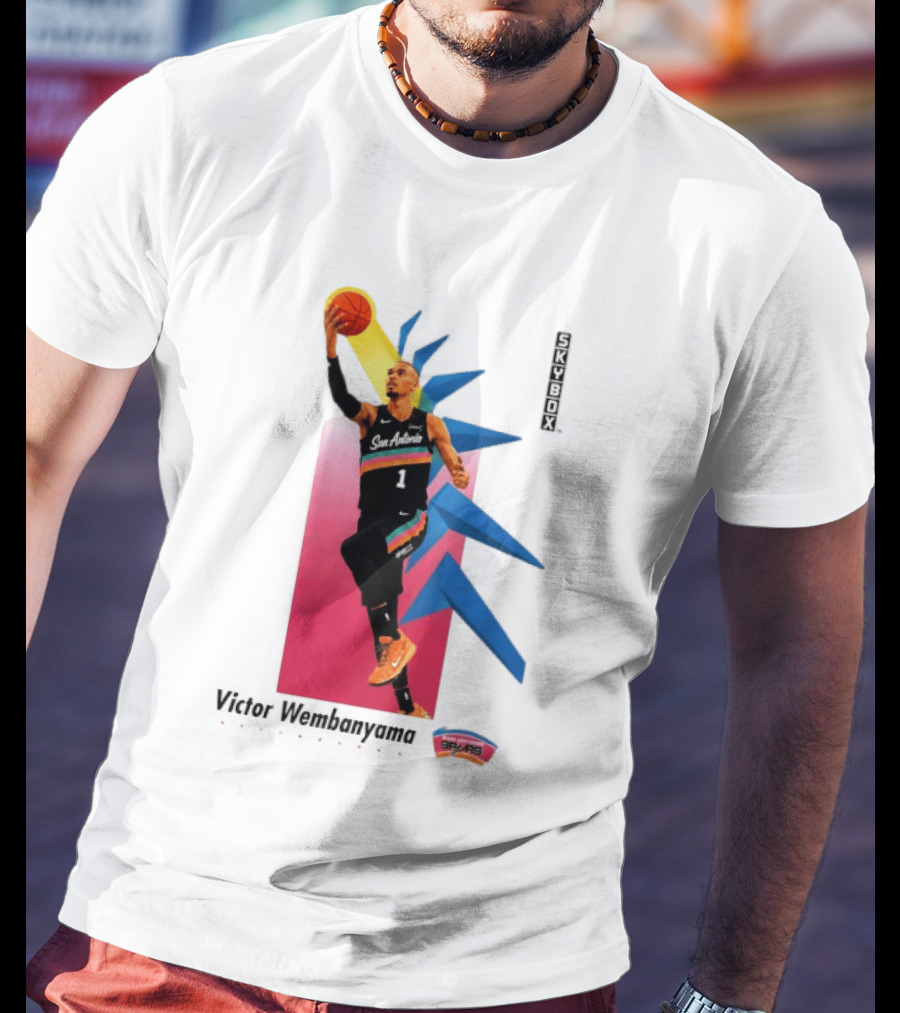 Victor Wembanyama San Antonio Spurs Basketball NBA Skybox 90s Retro Dunking Action T-Shirt