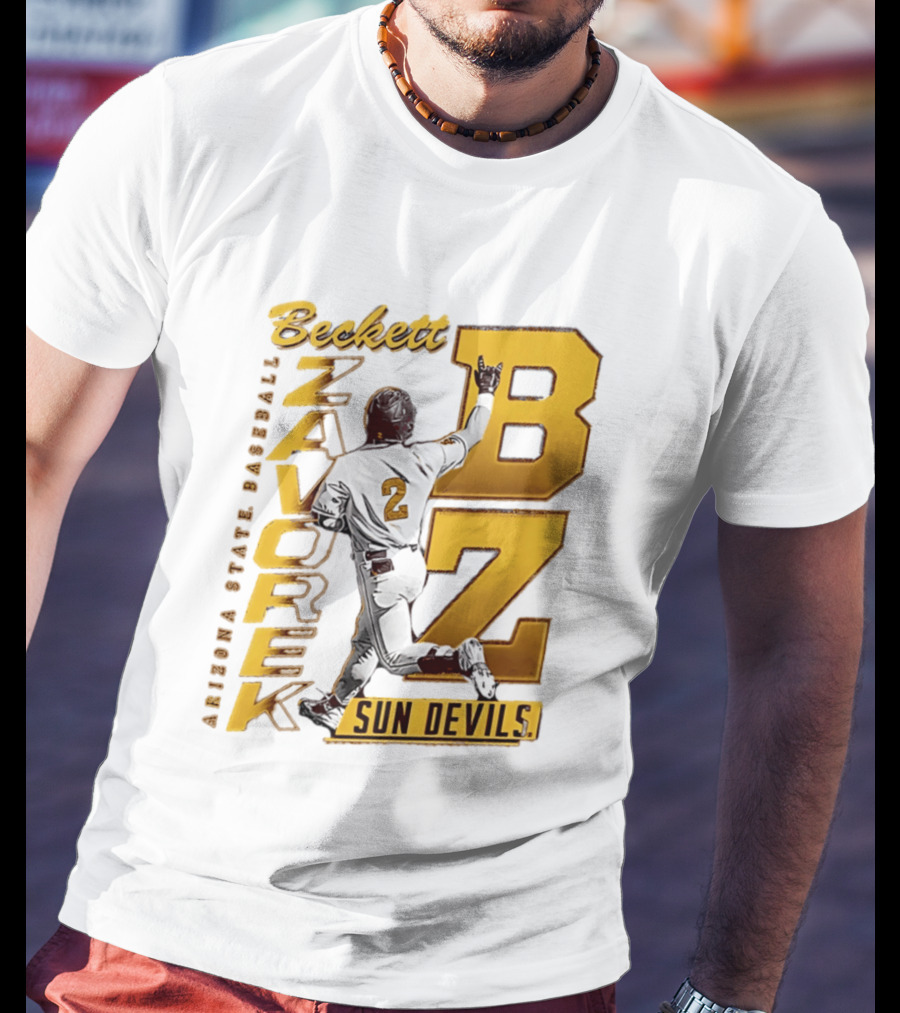 Beckett Zavorke Arizona State Baseball Sun Devils BZ Number 2 T-Shirt
