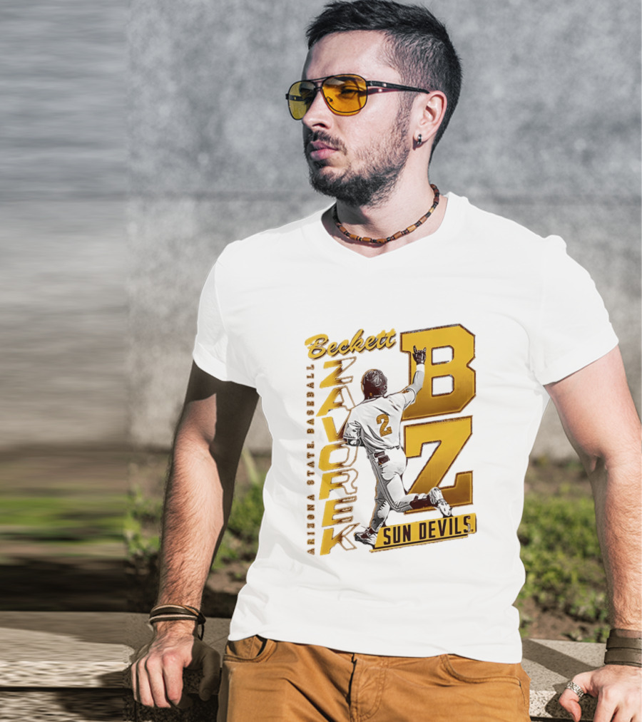 Beckett Zavorke Arizona State Baseball Sun Devils BZ Number 2 T-Shirt