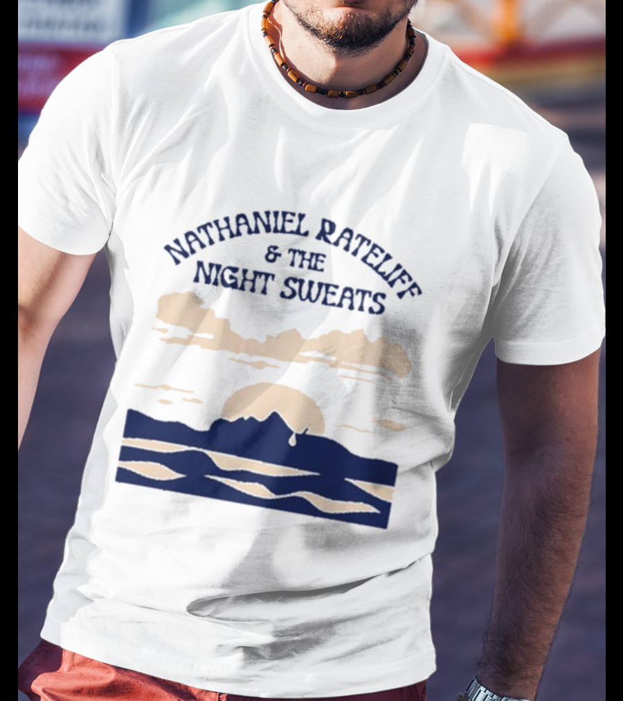 Nathaniel Rateliff & The Night Sweats Sunset Clouds And Mountain River Scene T-Shirt