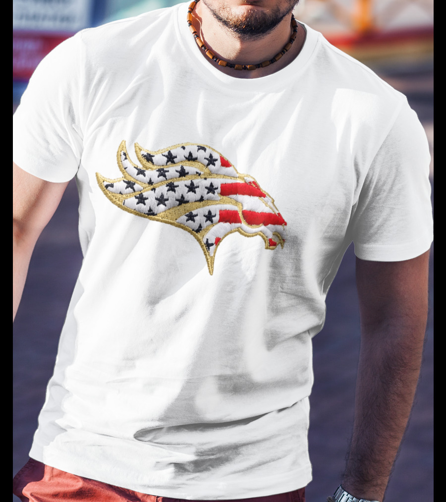 Broncos America 250th Stars And Stripes Embroidered Patch T-Shirt