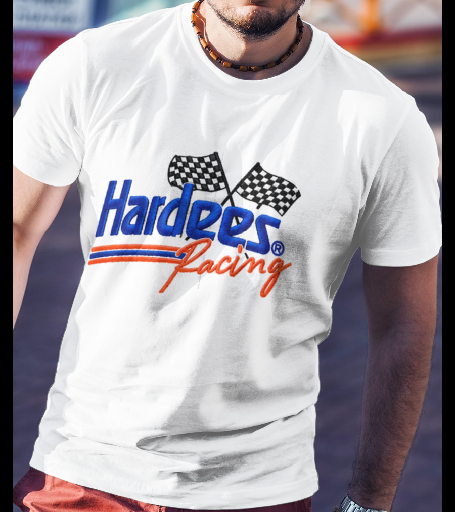 Bubba Wallace Hardee's Racing Hat Checkered Flags T-Shirt