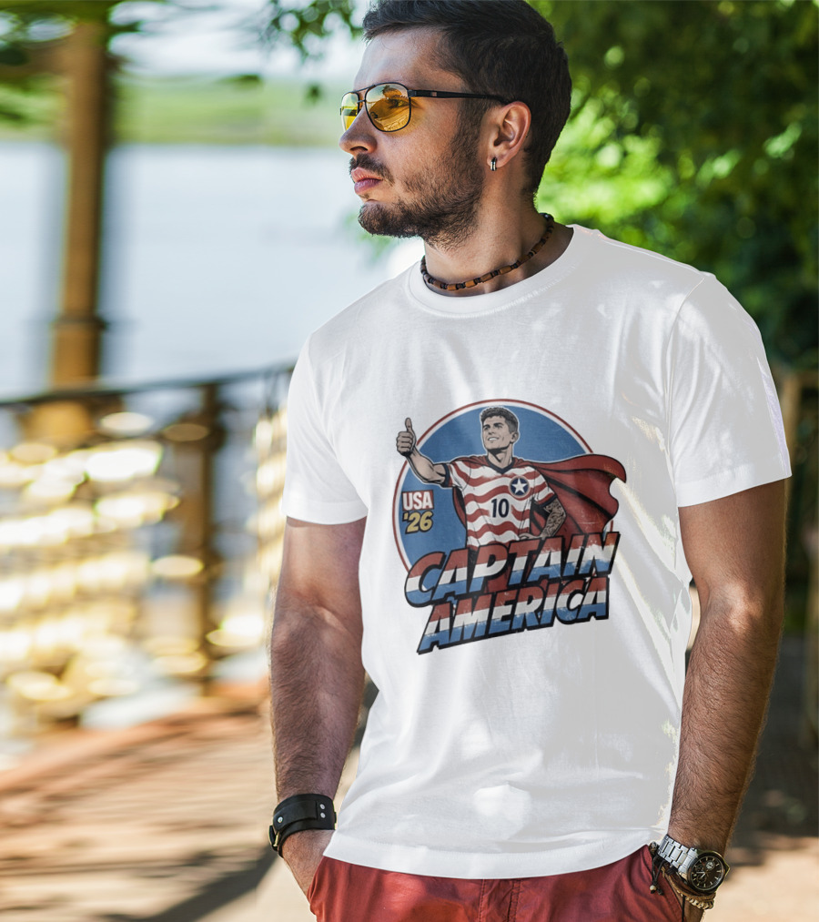 USA '26 Christian Pulisic Captain America Thumbs Up T-Shirt