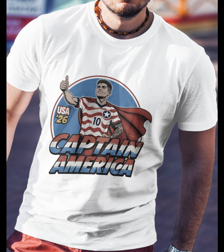 USA '26 Christian Pulisic Captain America Thumbs Up T-Shirt
