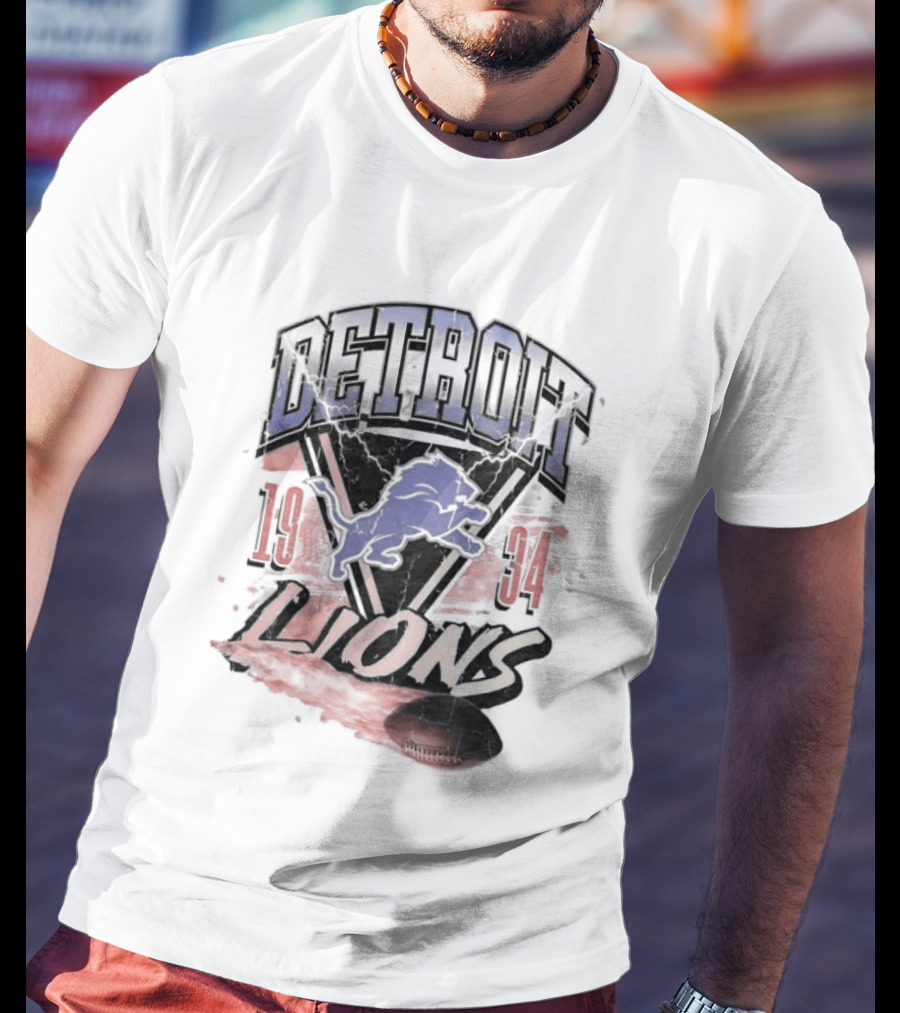 Detroit Lions 19 34 Vintage Style Iconic Team T-Shirt
