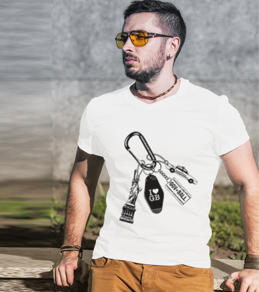 Governors Ball Music Festival 2023 Keychain Lineup Essentials T-Shirt
